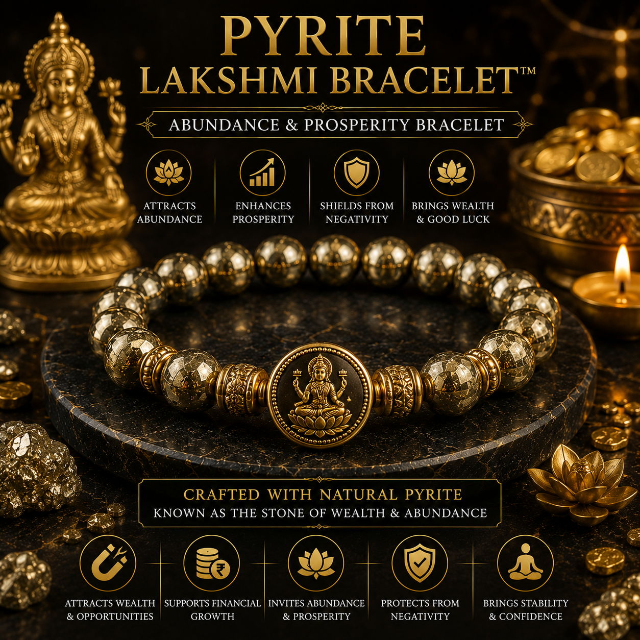 Pyrite Lakshmi Bracelet™ – Abundance & Prosperity Bracelet