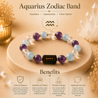 Aquarius Zodiac Wisdom Bracelet™ (कुंभ राशि) – Creativity & Insight