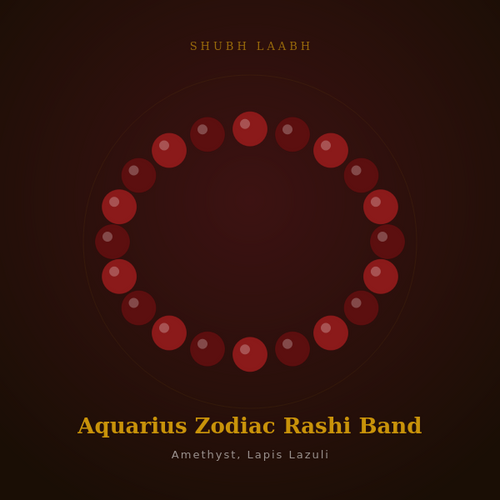 Aquarius Zodiac Rashi Band (कुंभ राशि) - Amethyst, Lapis Lazuli