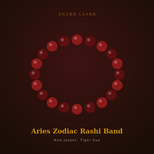 Aries Zodiac Rashi Band (मेष राशि) - Red Jasper, Tiger Eye