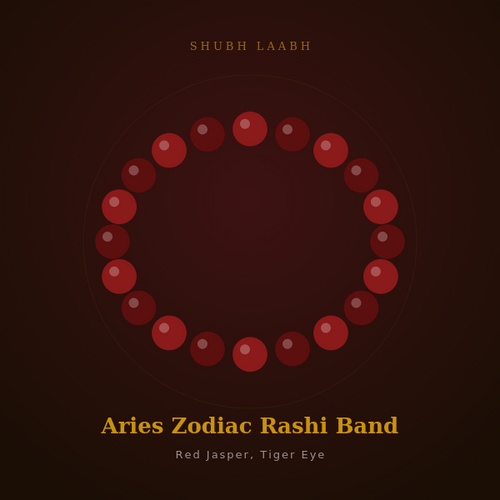 Aries Zodiac Rashi Band (मेष राशि) - Red Jasper, Tiger Eye
