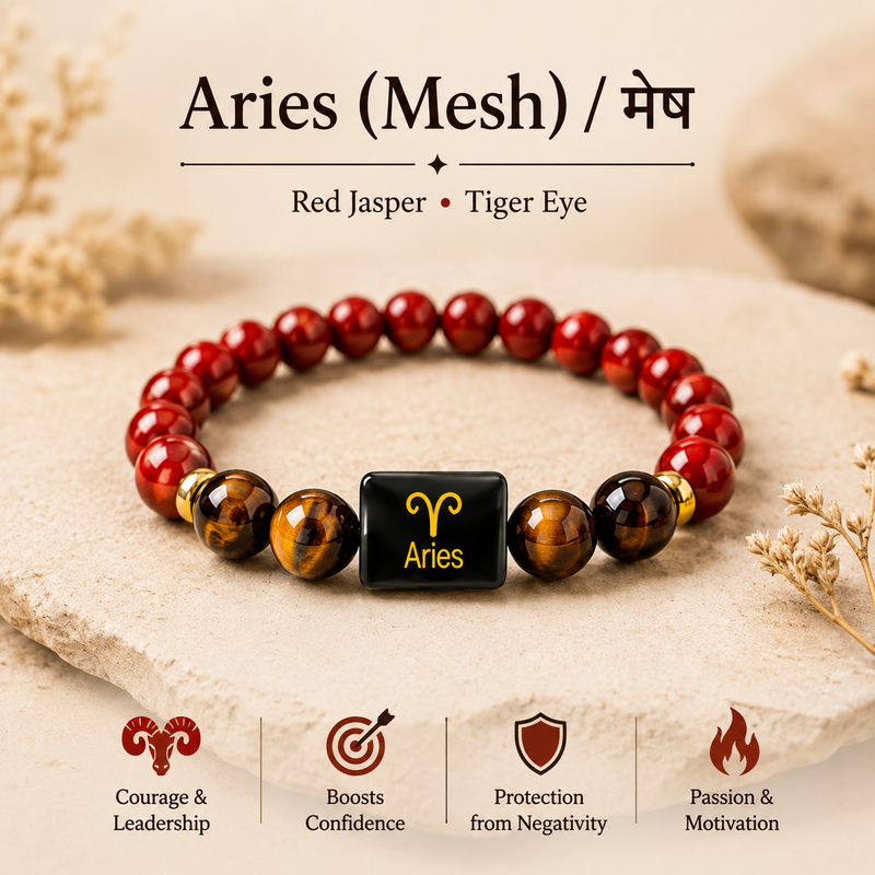 Aries Zodiac Success Bracelet™ (मेष राशि) – Courage & Leadership