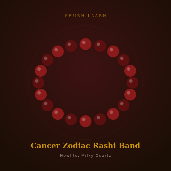 Cancer Zodiac Rashi Band (कर्क राशि) - Howlite, Milky Quartz