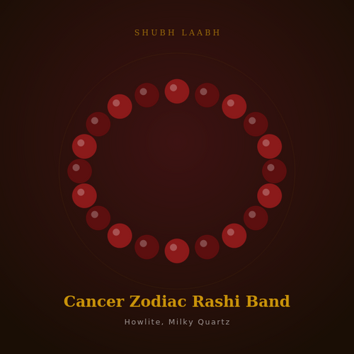 Cancer Zodiac Rashi Band (कर्क राशि) - Howlite, Milky Quartz