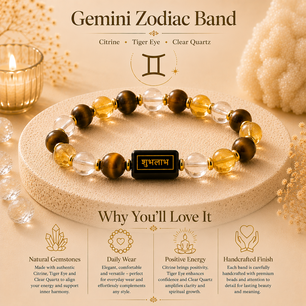 Gemini Zodiac Growth Bracelet™ (मिथुन राशि) – Communication & Luck