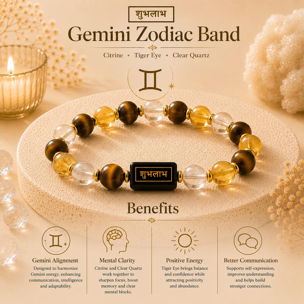 Gemini Zodiac Growth Bracelet™ (मिथुन राशि) – Communication & Luck