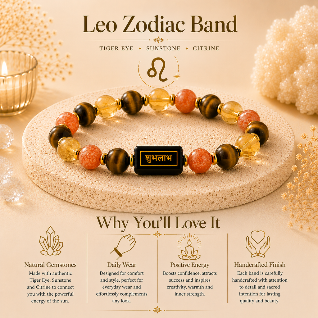 Leo Zodiac Leadership Bracelet™ (सिंह राशि) – Confidence & Success