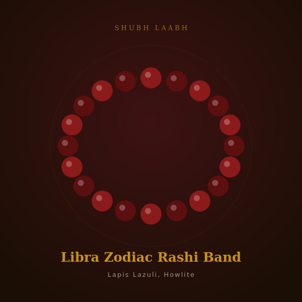 Libra Zodiac Rashi Band (तुला राशि) - Lapis Lazuli, Howlite