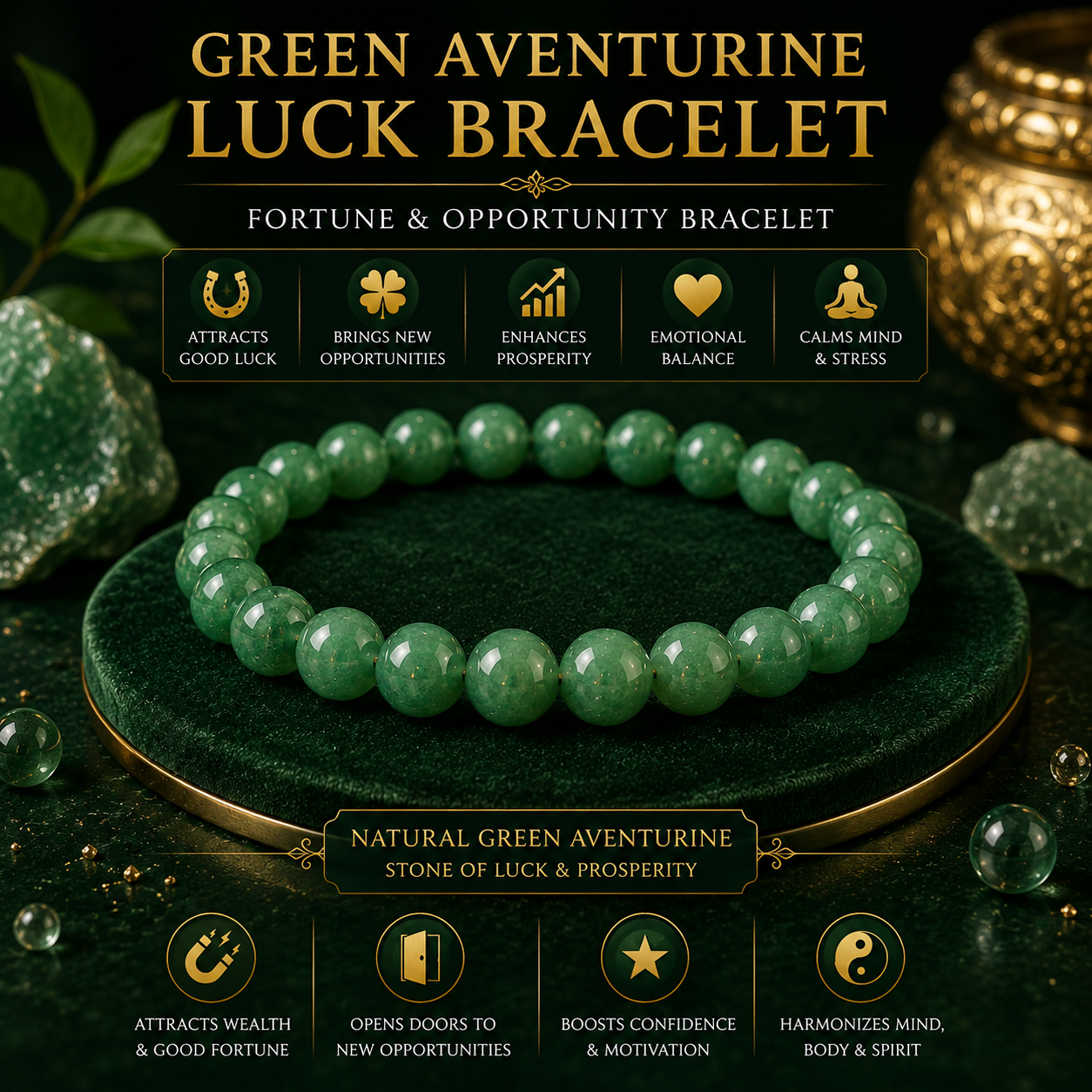 Green Aventurine Luck Bracelet™ – Fortune & Opportunity Bracelet