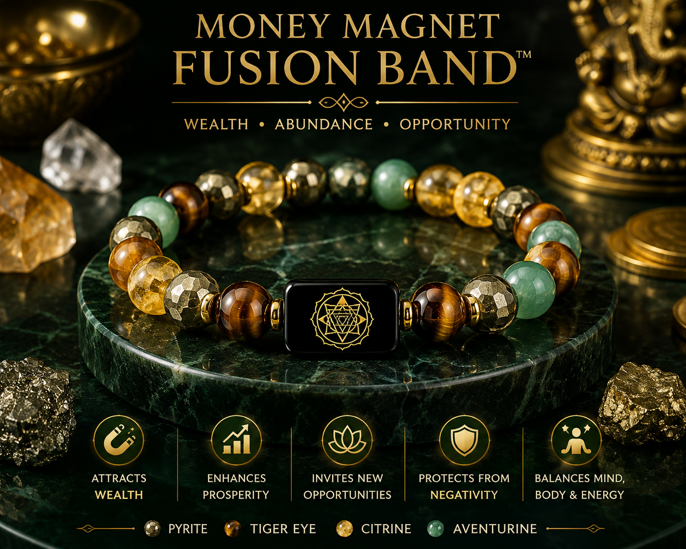 Money Magnet Fusion Bracelet™ – Wealth, Success & Opportunity Bracelet