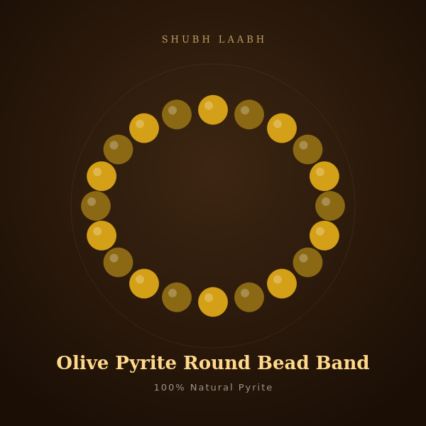 Olive Pyrite Round Bead Band