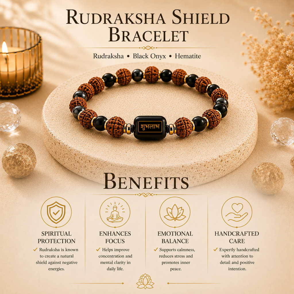 Rudraksha Shield Bracelet™ – Protection & Grounding Bracelet