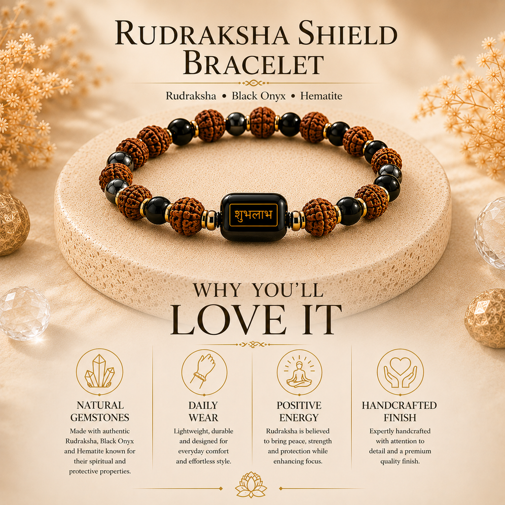 Rudraksha Shield Bracelet™ – Protection & Grounding Bracelet