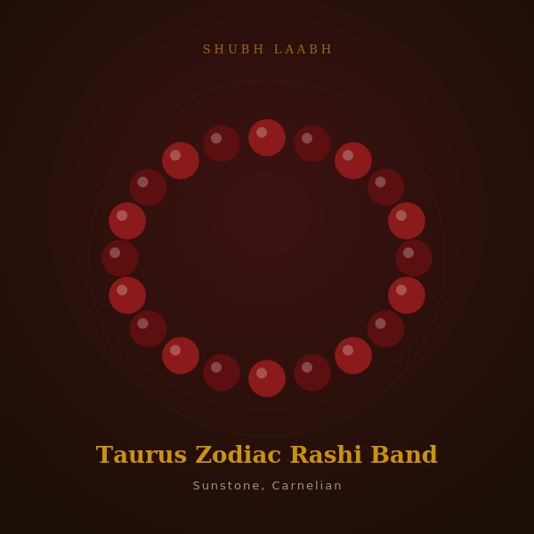 Taurus Zodiac Rashi Band (वृषभ राशि) - Sunstone, Carnelian